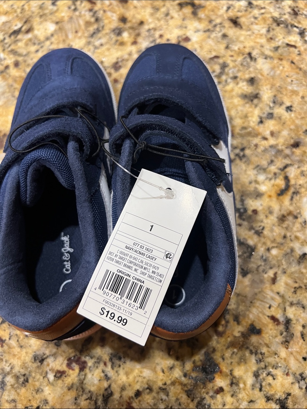 Cat & Jack Navy Velcro Kids Sneakers - Picture 8 of 9